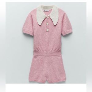 Zara knit romper, size Small super cute collar and buttons